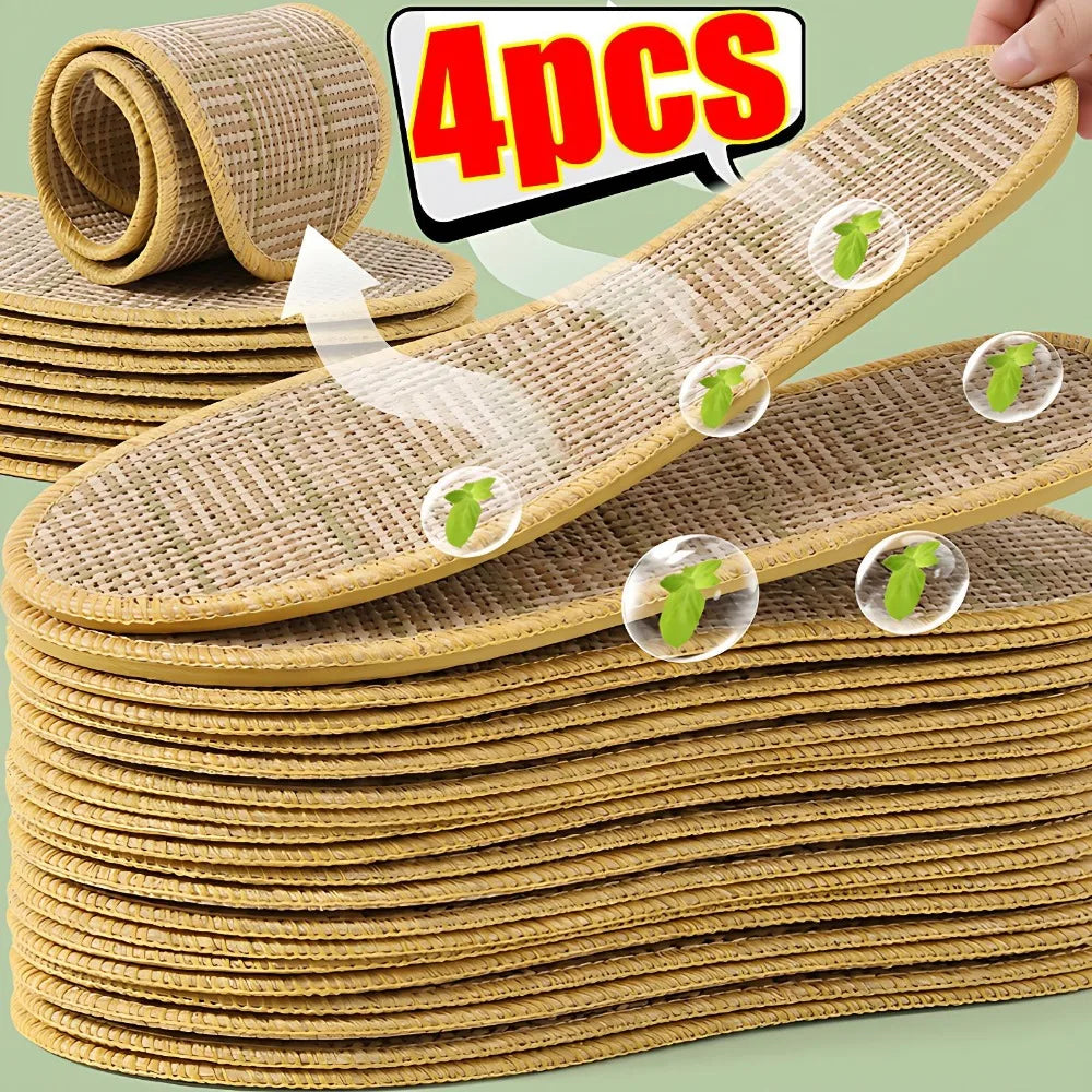 Bamboo Cooling Insoles Summer Deodorizing Odor Removable Shoe Pads Breathable Moisture Wicking for Men Women Outdoor Sport Shoes