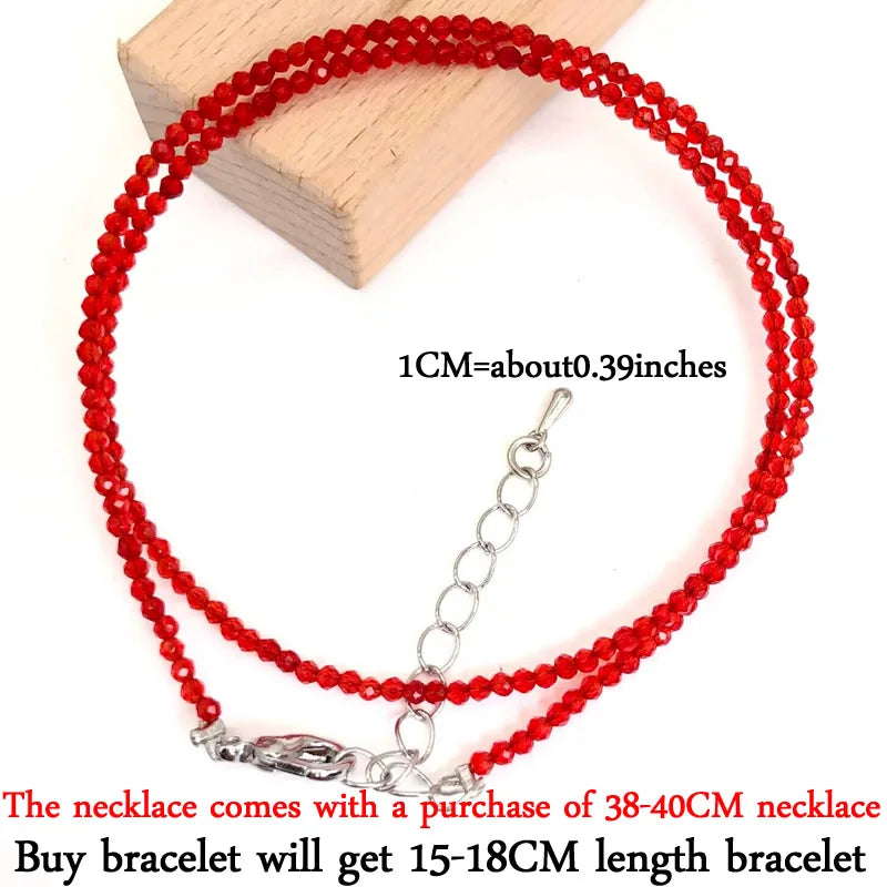 Mini -Faceted Gem Beads Necklaces For Women Natural Stone Chokers Agate garnet pearl Chain Handmade bracelet Yoga Jewelry Female