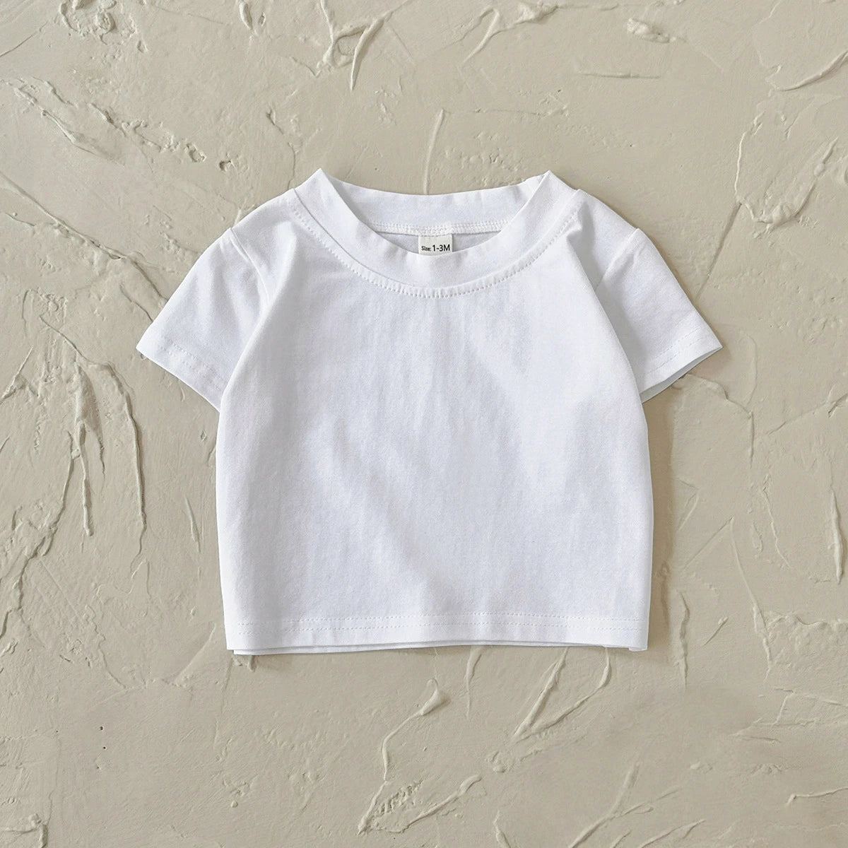 New Summer 0-4Y Childrens Clothes Classic Pure White Short Sleeve Girls T-shirt Basic Style Pure Cotton Boys Shirt