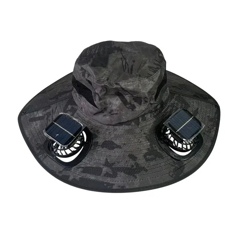 【SE】Solar Powered Sun Hat Cooling Fan UV Protection Outdoor Hiking Fishing Camping Summer Travel Bucket Hat Sun Protection Hat