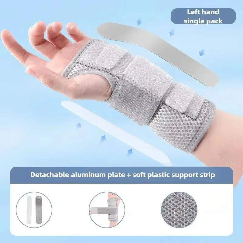 Adjustable Wrist Brace with Metal Splint Breathable Support for Sprains Carpal Tunnel Syndrome Injury Recovery for Pain Relief