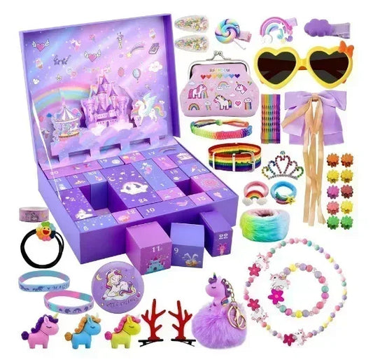 Princess Pretend Makeup Advent Calendar – 24-Day Unicorn & Mermaid Jewelry Box