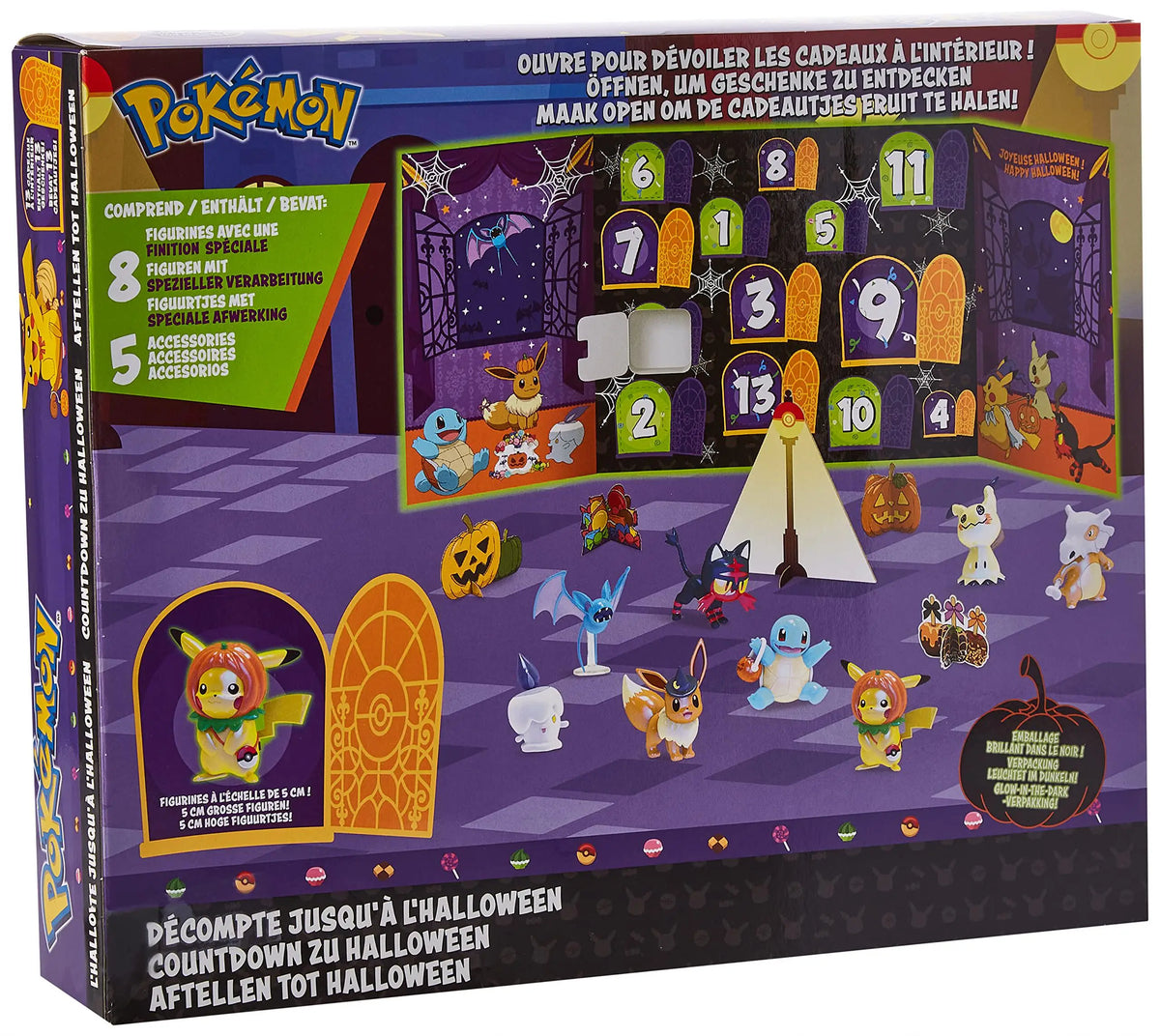 Pokémon Halloween Countdown Advent Calendar – 13 Gifts with 8 Figures