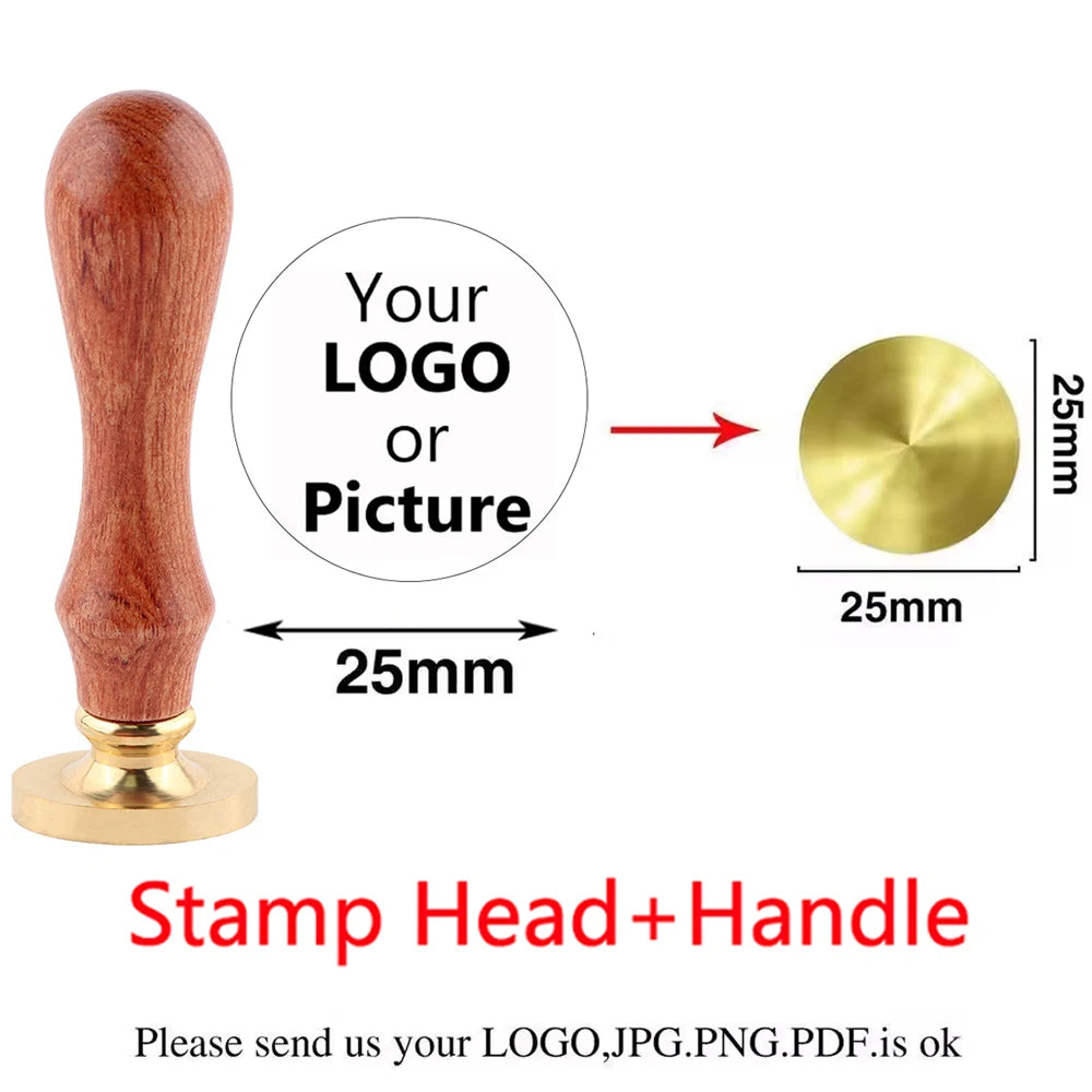 Custom Brass Wax Seal Stamp – Personalized Logo Head in 25–50mm