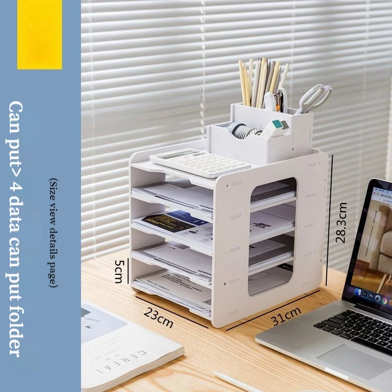 New Office Desktop File Rack Multi-Layer Folder Storage Box Desktop Finishing Artifact Office Supplies Storage Rack