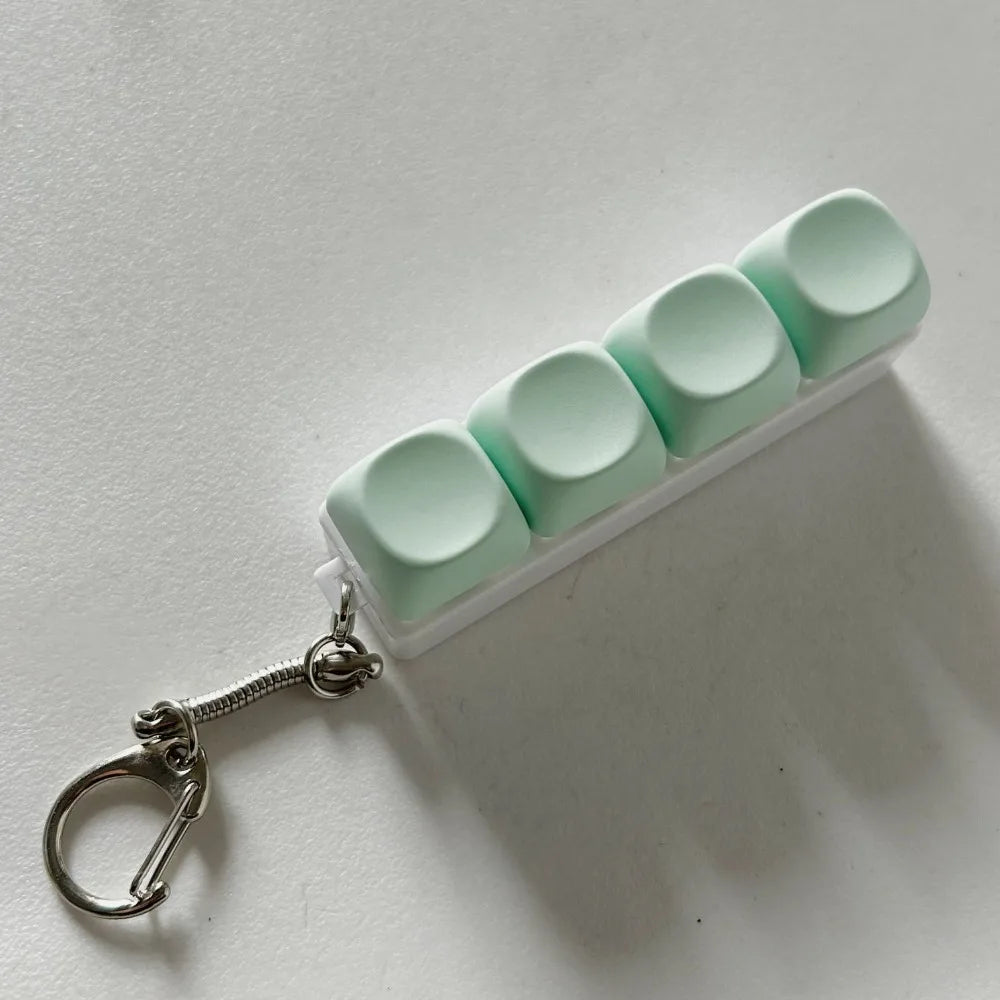 Relaxing DIY Keyboard Fidget Keychain Keycap Keys Button Finger Keyboard Cap 4/9Keys Relief Stress Clicker Toy Adult