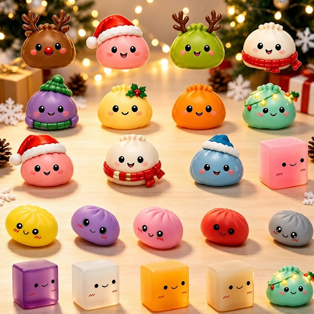 24-Day Christmas Dumpling Advent Calendar – Countdown Ornaments Gift Set