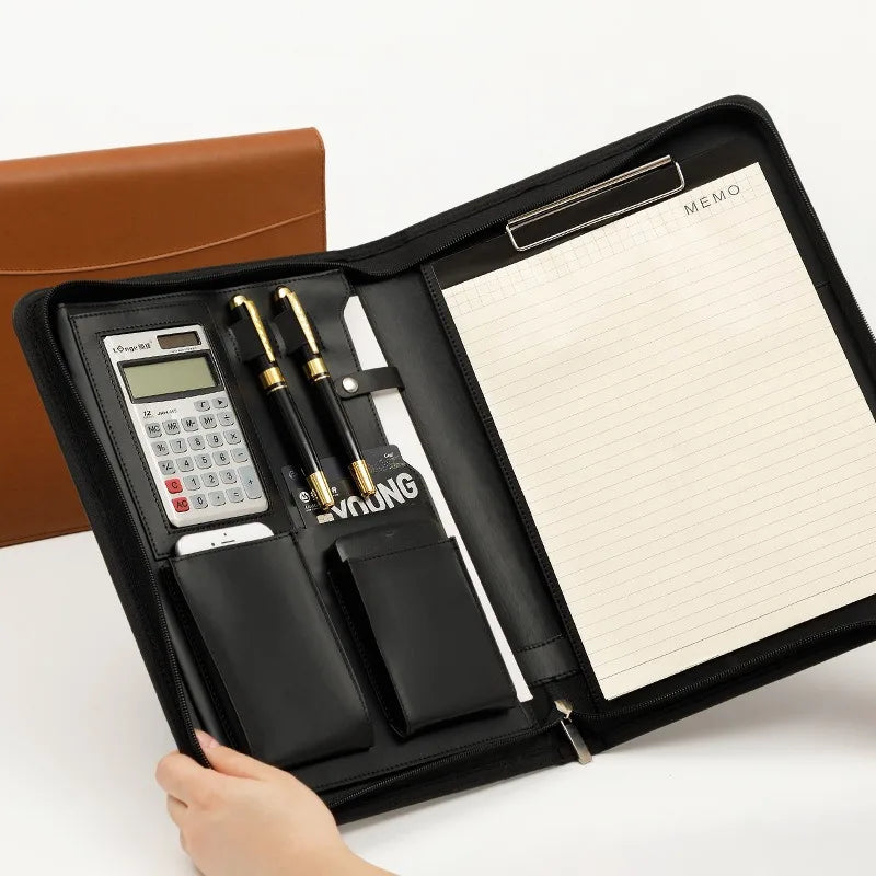 Multifunctional Conference Folder Document A4 Business Stationery Folder Leather Contract Office Filing Binders Folders Supplies