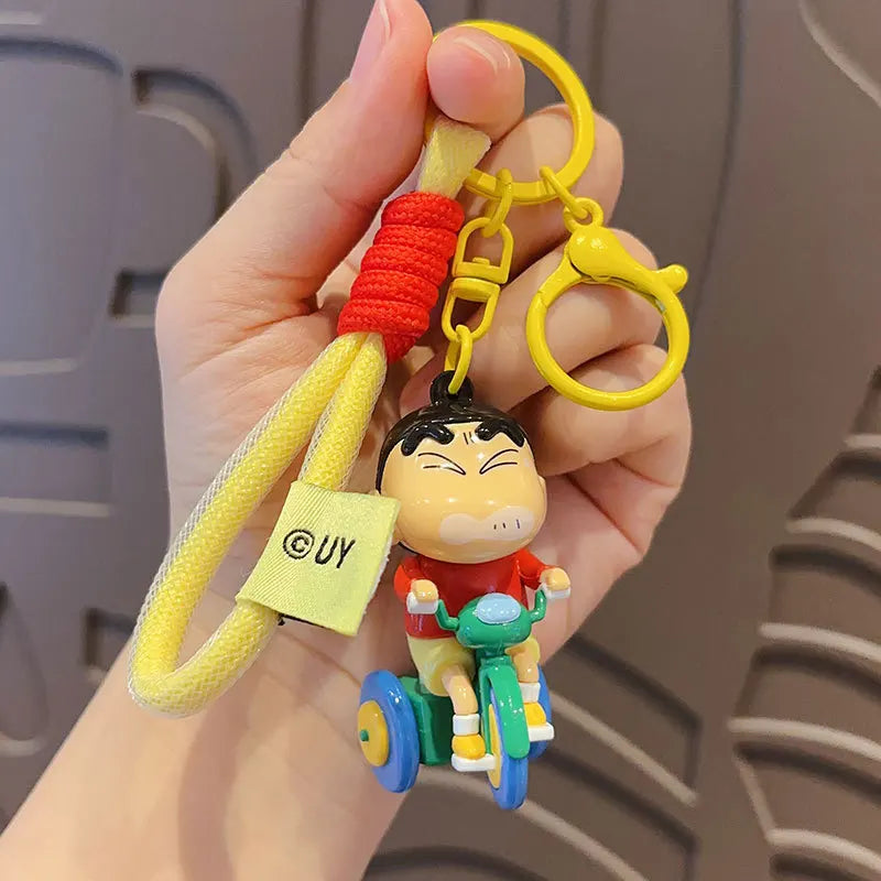 Kawaii Anime Crayon Shin-Chan Keychain Lovely Cartoon Car Key Ring Backpack Pendant Schoolbag Kids Charm Gifts for Friends