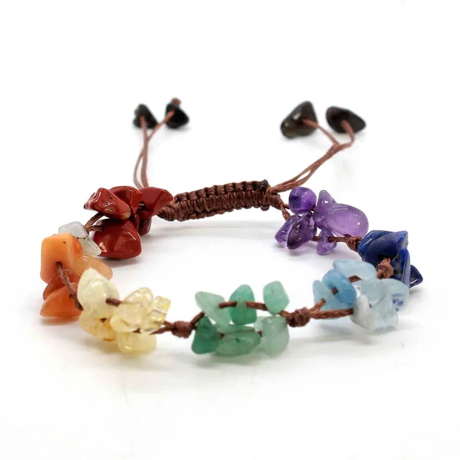 Macrame Crystal Chip Stone Braided Bracelets For Women Girls Natural Amethyst Quartz Gemetone Weave Adjustable Bracelet Jewelry