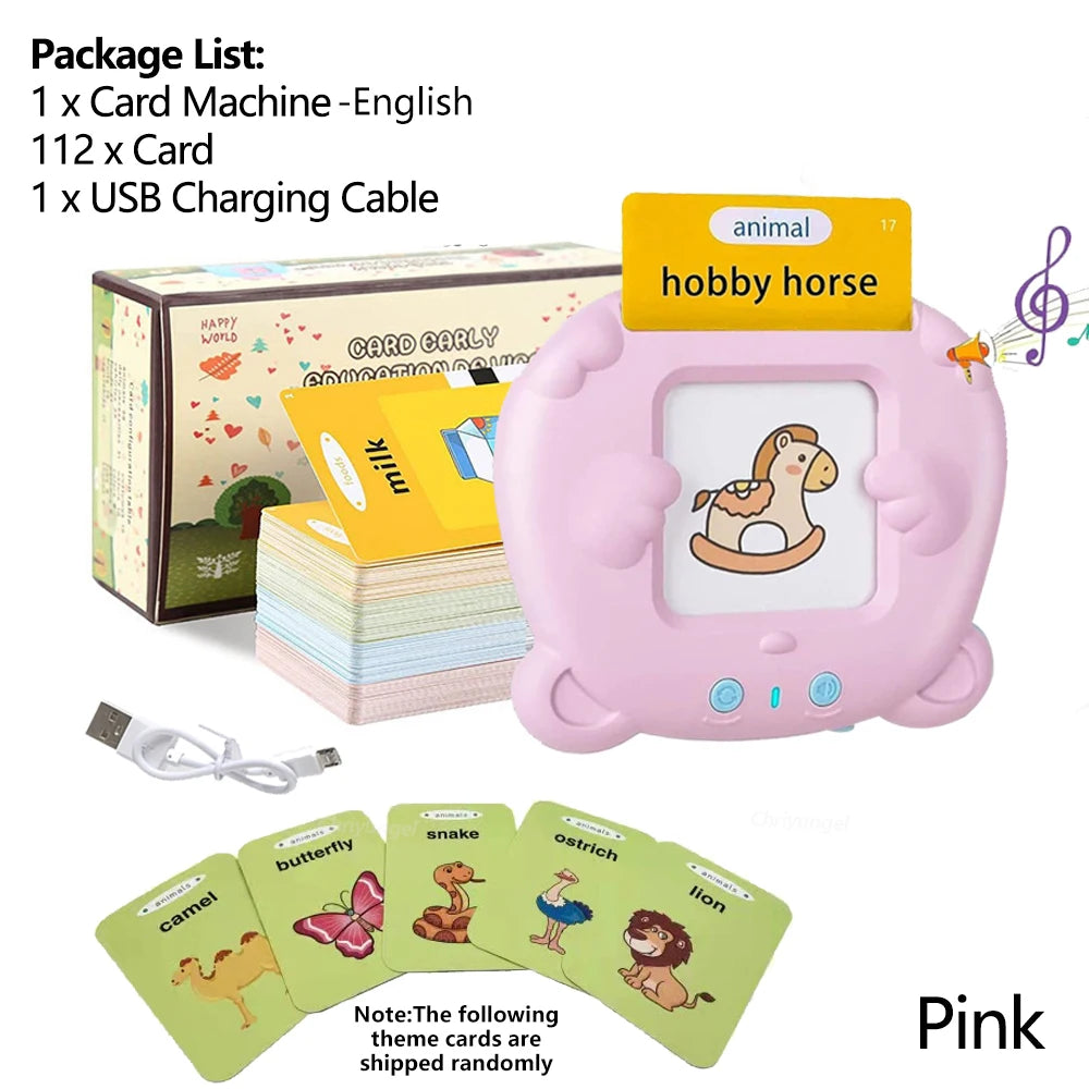 Talking Flash Cards Toddlers Learning Machine Early Educational Language Electronic Audio Book Kid Flashcards Montessori Toys