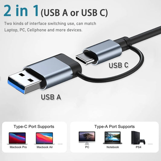 8in1 USB C Hub 4 USB Ports 1 USB-C Jack TF/SD Card Reader 3.5mm Audio Output for MacBook pro iPad pro iPhone 15 Laptop