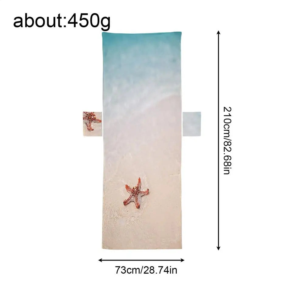 Chaise Lounge Towel Cover 83x29" Fitted Cover With Pocket Anti-Slip Foldable Beach Chair Cover For Pool Patio Courtyard Picnic