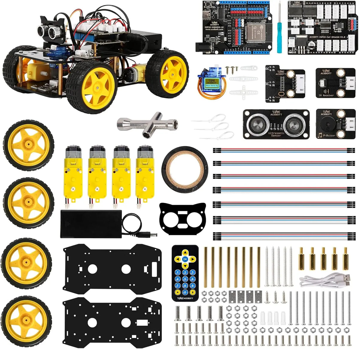 ACEBOTT Robotics Kit for Kids Smart Robot Car Kit Compatible with Arduino & Scratch STEM Toys Coding Robot Kit with App Control