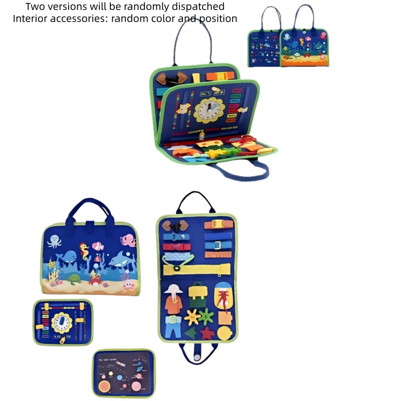 Busy Board Montessori Toy，Educational Learning Activities Board for Motor Skills Busy ,Educational Learning Sensory Busy Book