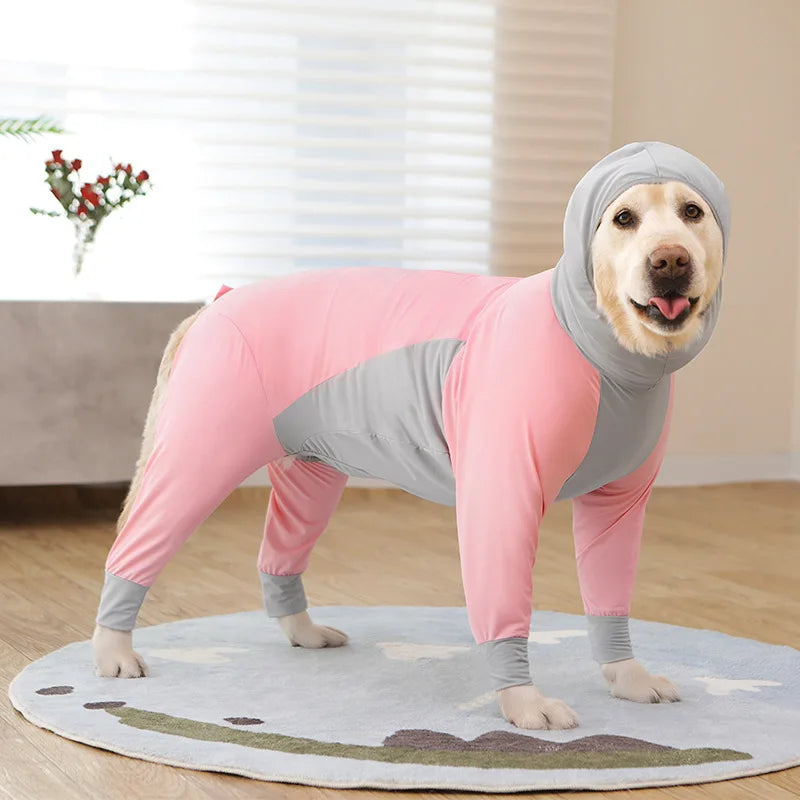 Summer Cooling Dog Clothes for Large Dogs Hooded UV Blocking Instant-Cooling Dog Shirt Soft Quick Drying Jumpsuit for Big Dogs