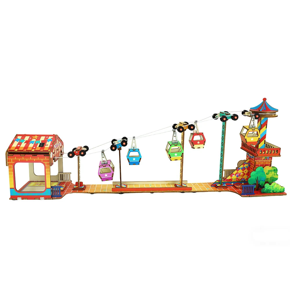 Sightseeing Cable Car Model Kids Science Toys 3D Puzzle STEM Technological Physics Learning Kit Educational Toys For Children