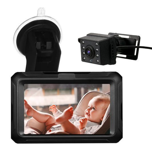 1080P  Camera Baby Car Mirror 4.3'' IPS Screen Night Vision Function Baby Car Mirror Monitor with for Infants Kids Pets