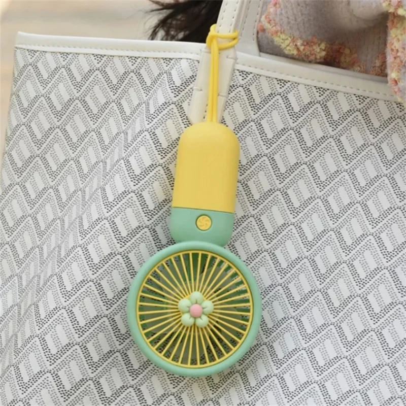 Small fan USB charging with lanyard, small cooling fan desktop cooling fan, summer outdoor personal