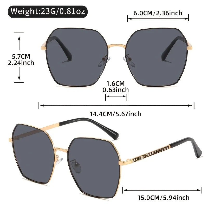 LINFEMAND Classic Metal Frame Gradient Lens Women's Sunglasses UV400 Summer Travel Essential Driving Cycling Festival Gift