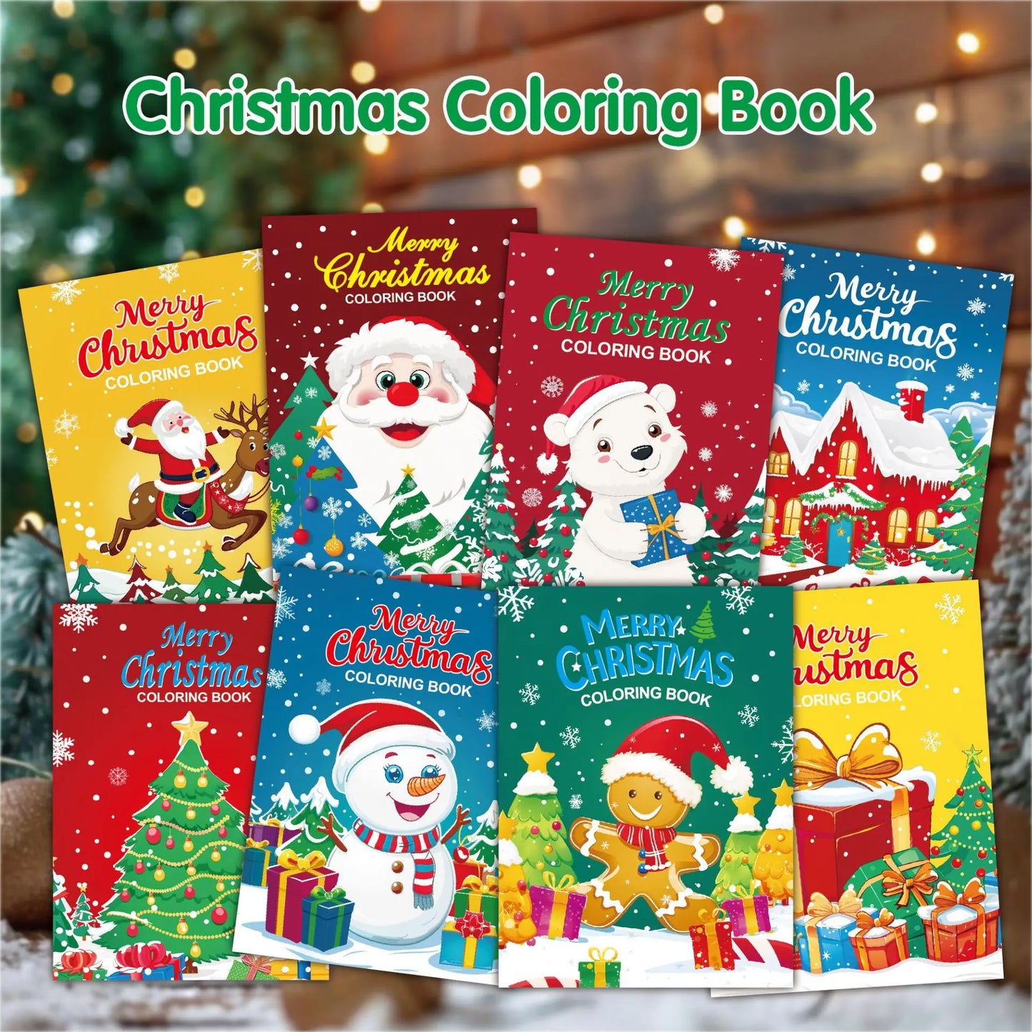 Kids Christmas Coloring Book Puzzle Cartoon Painting Coloring Book Holiday Party Theme Christmas Puzzle Coloring Book Toy Gift