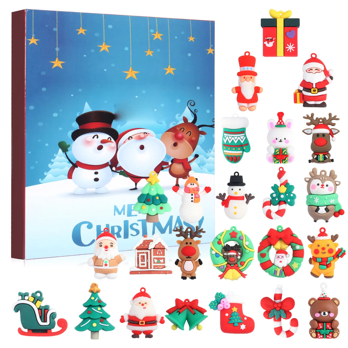 3D Santa Claus Keychain Advent Calendar – 24-Day Christmas Countdown Box