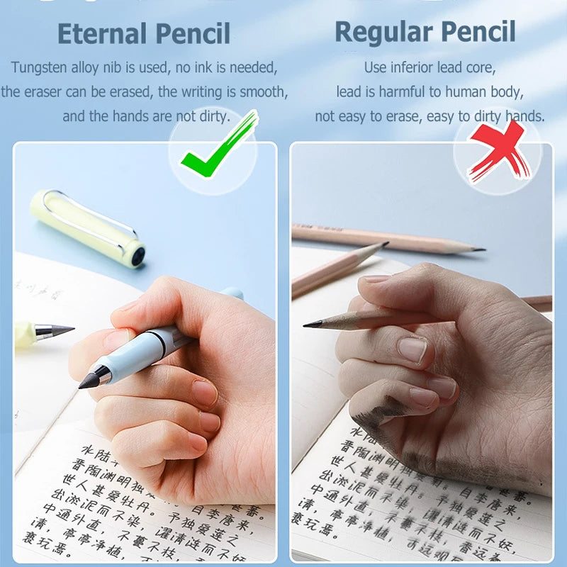 HB Eternal Pencil Mechanical Pencils no need to Sharpen Easy to Wipe Cute DIY Kawaii Korean Stationery School Supplies for Child