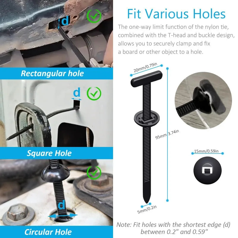 Nylon Cable Zip Self-Locking Heavy Duty Zip Ties Indoor & Outdoor General Purpose Cable Tie Buckles Releasable UV Resista