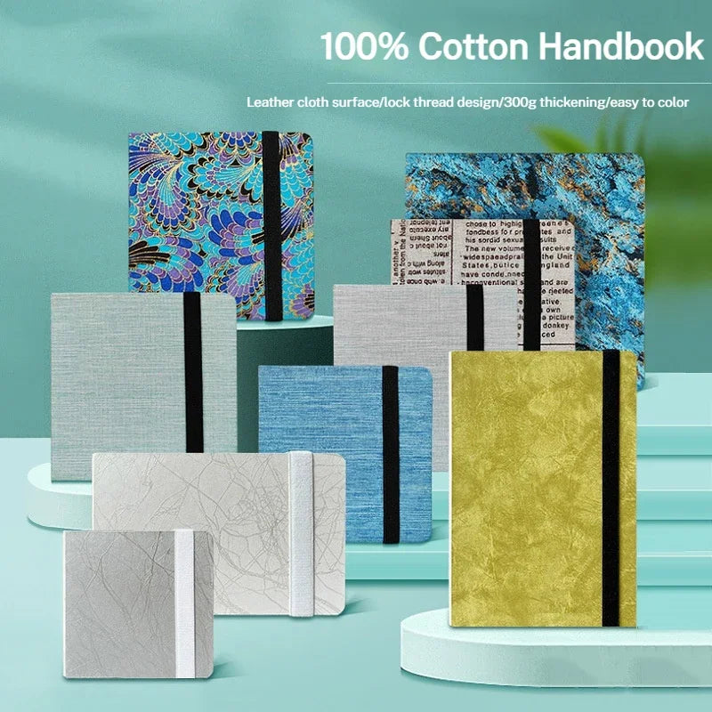 POTENTATE 100% Cotton Square Watercolor Book 300g Organ Book Watercolor Journal Drawing Book Hand Notebook Sketch Pad Book