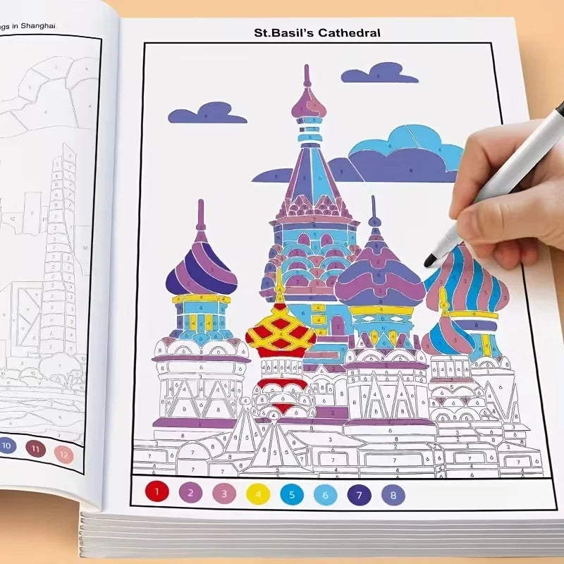 Concentration Training Coloring Book for Kids Pattern Coloring Pages Stress Relief Art Activity Book Creative Painting Book