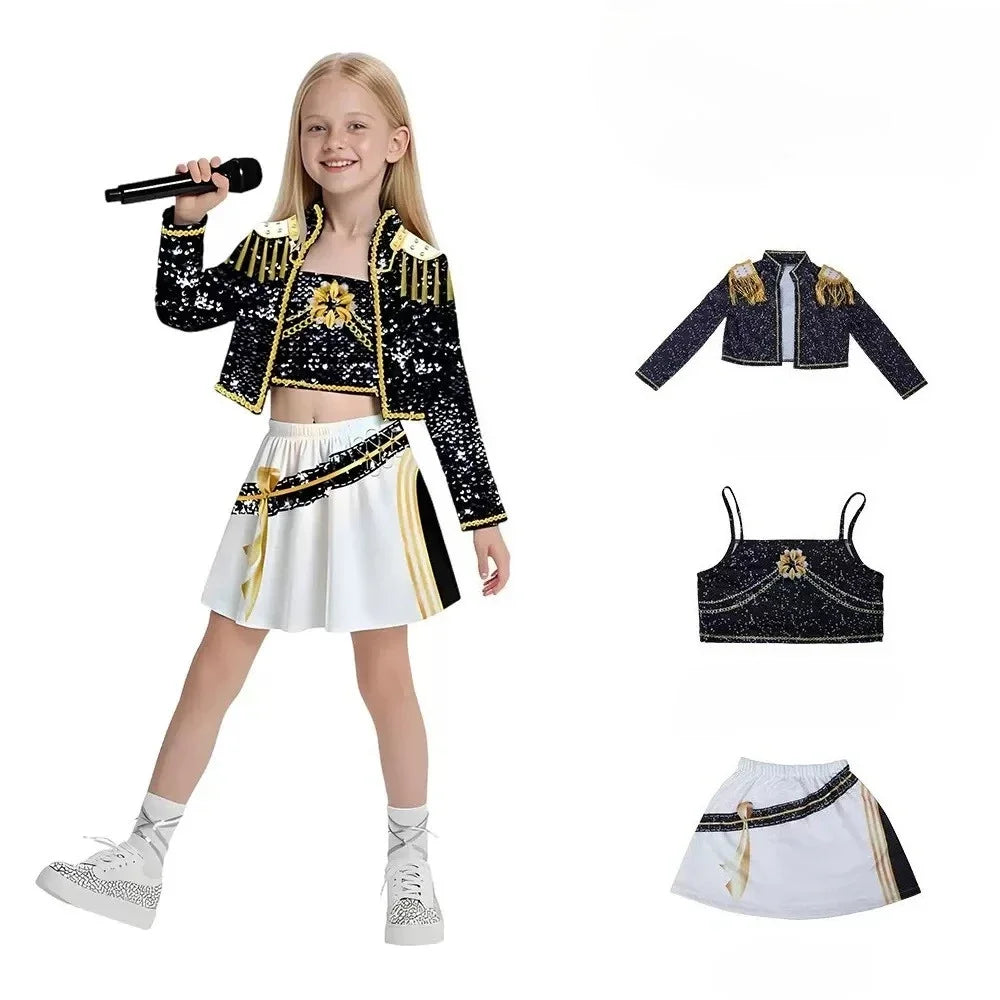 New Warrior K Pop Disguise Rumi Costume Zoey Cosplay Mira Clothes Black 3D Printing Girls Group Women Halloween Costumes Outfits