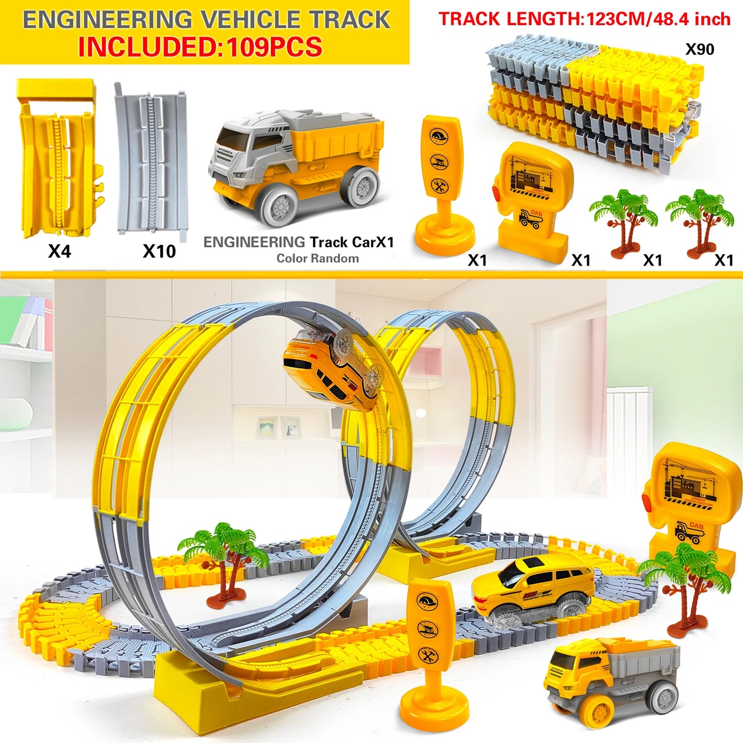 Electric dinosaur Track car Magic Climbing Railway Toy Car Flexible track Toy Cars Educational Toys For Boys Quality Toy For Kid
