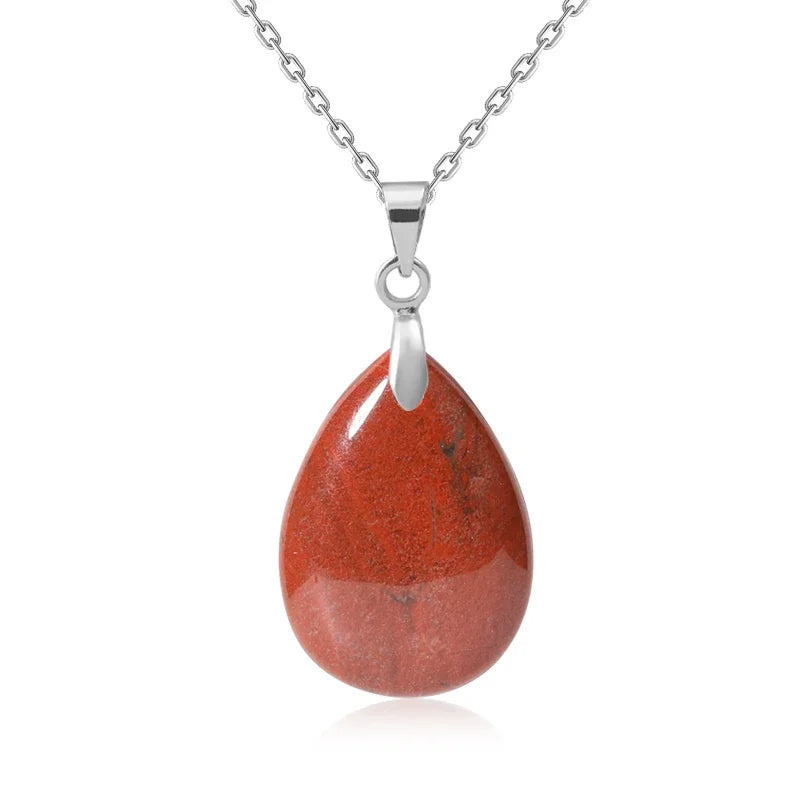 Natural Stone Crystal Pendant Teardrop Fashion Necklace For Diy Necklace Earrings Making Jewelry Christmas Friendship Gift