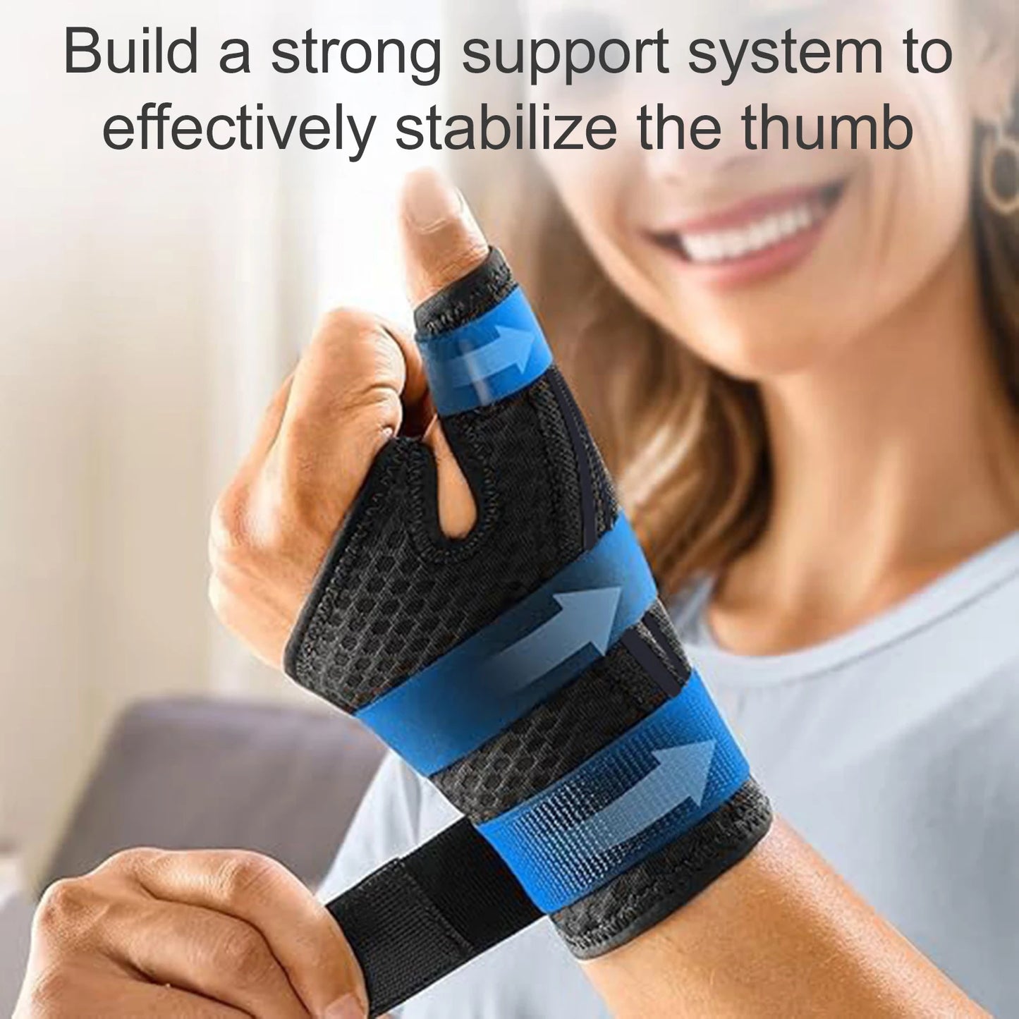 Thumb Sprain Protect Wrist Brace Breathable Compression Support Splint for Tendonitis Arthritis Pain Relief Sports Injury