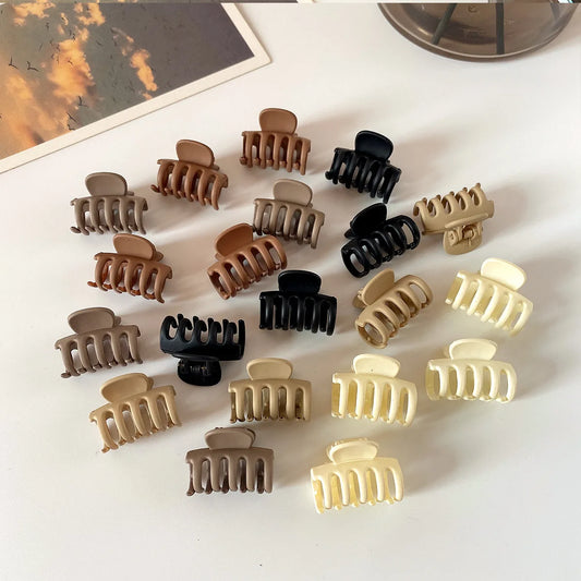 10Pcs/set Small Flower Hair Claw Clips for Women Girls Matte Rectange Jaw Clips Semicircle Barrettes for Thin Hair