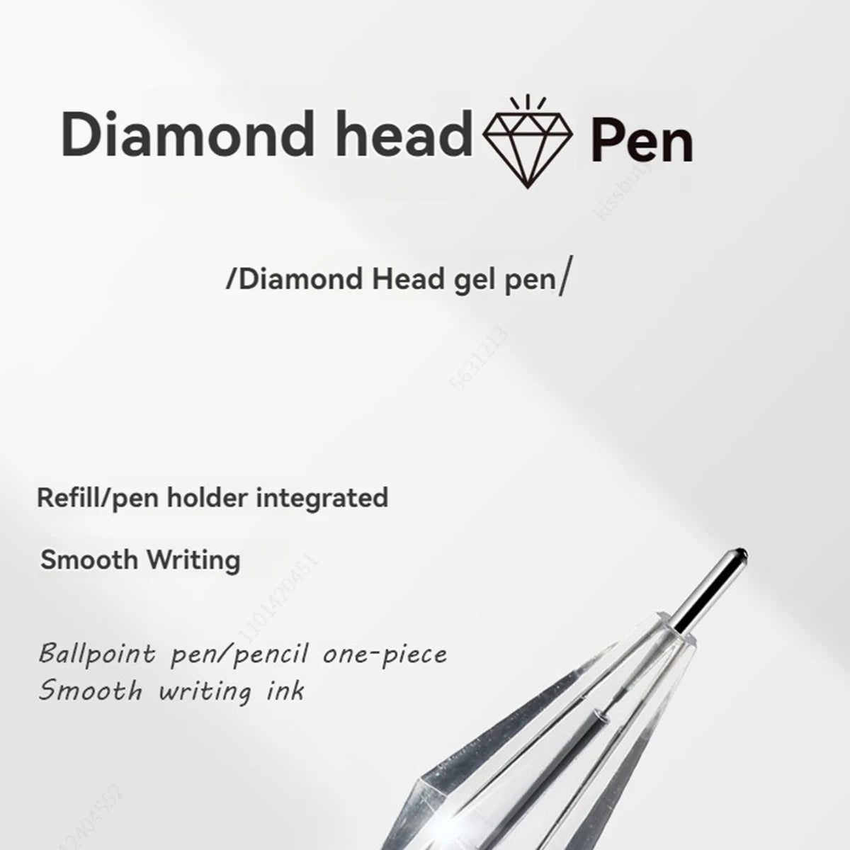 3/10pcs/mix Diamond Tip Gel Pen,0.38mm Large-capacity Black/Blue/Red Ink Exam Signing Writing School Office Supplie Stationery