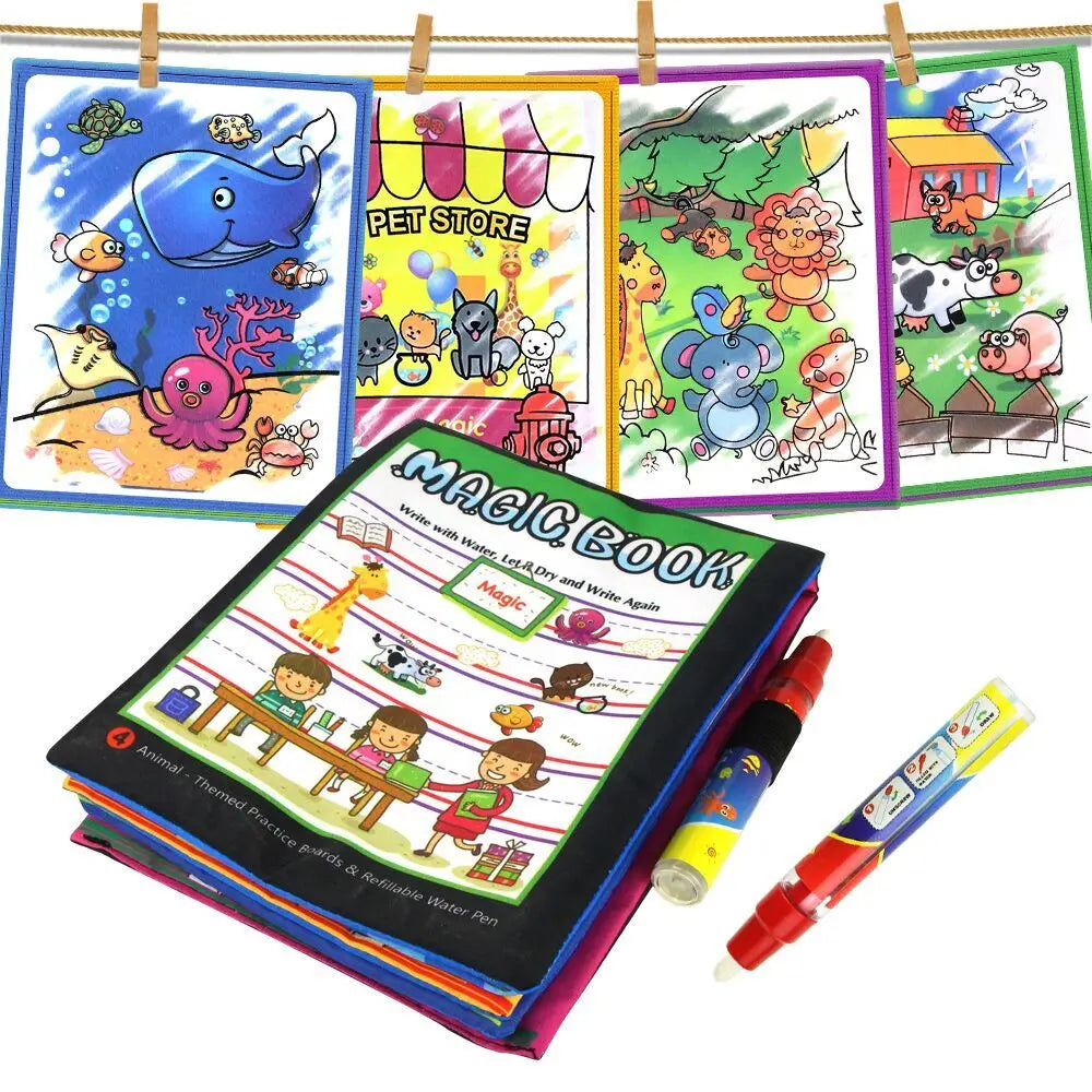 Coolplay  Magic Water Drawing Book Coloring Book Painting Board Doodle Book in Drawing Toys Educational Toys for Kids Xmas Gifts