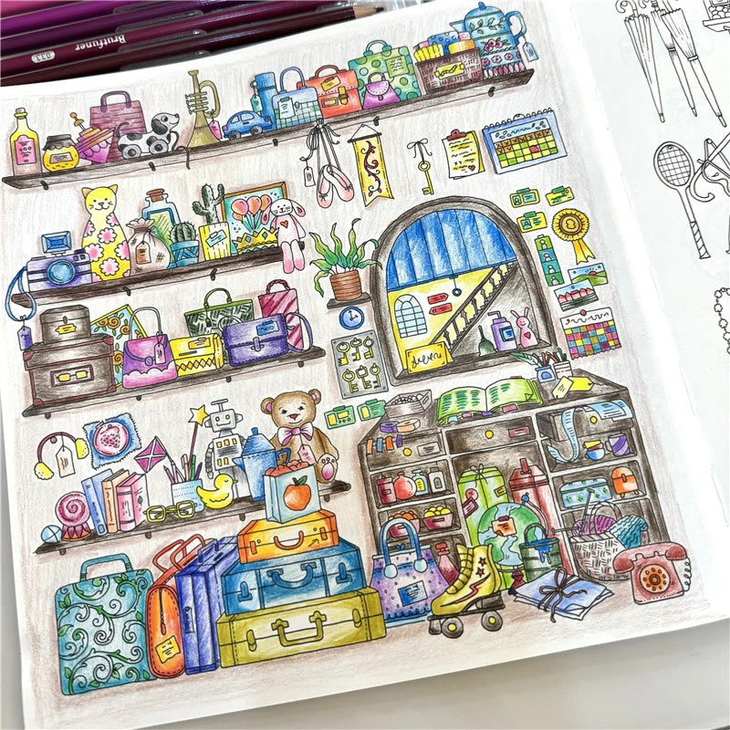 New 80 Pages 25*25cm Rooms Of Wonder Coloring Book For Children Adult Decompression Painting Book For Adult Kids Picture Book