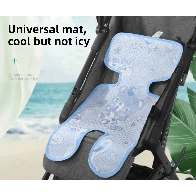 1PC Baby Stroller Cooling Mat Ice Silk Reclining Mat Cushion Baby Dining Chair Cooling Mat Summer Safety Seat Sleeping Mat