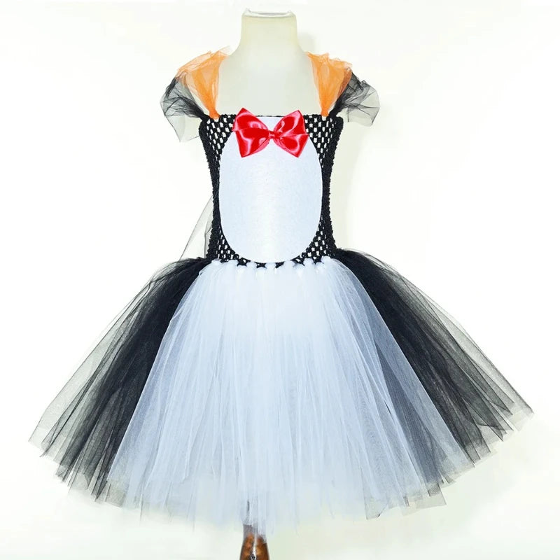 Penguin Costume Kids Halloween Carnival Party Stage Performance Tutu Dress Girls Fancy Animal Dress Up Outfit Children Clothing