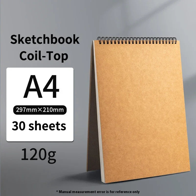 A3/A4//A5/8k/16k Sketchbooks for Drawing Sketching Paper Pad Inner Blank Drawing Graffiti Art Supplies 120g 160g Spiral Notebook