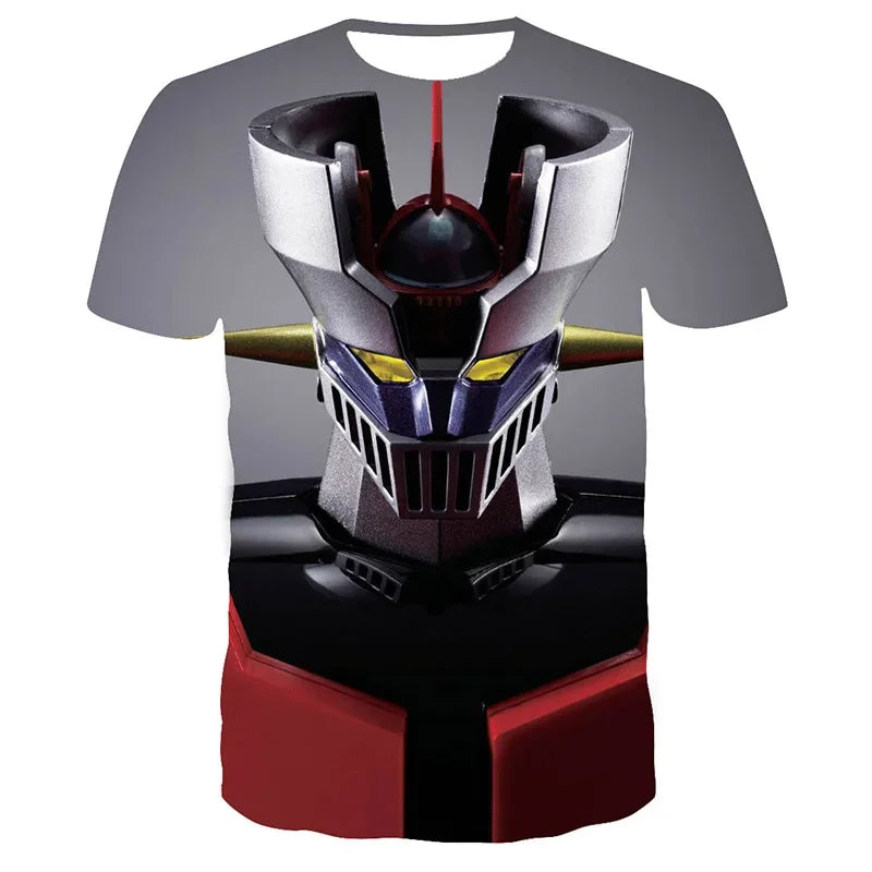 Mazinger Z 3D Print T-Shirts Anime Robot Streetwear Men Women Fashion Oversized Short Sleeve T Shirt Kids Tees Tops Man Clothing