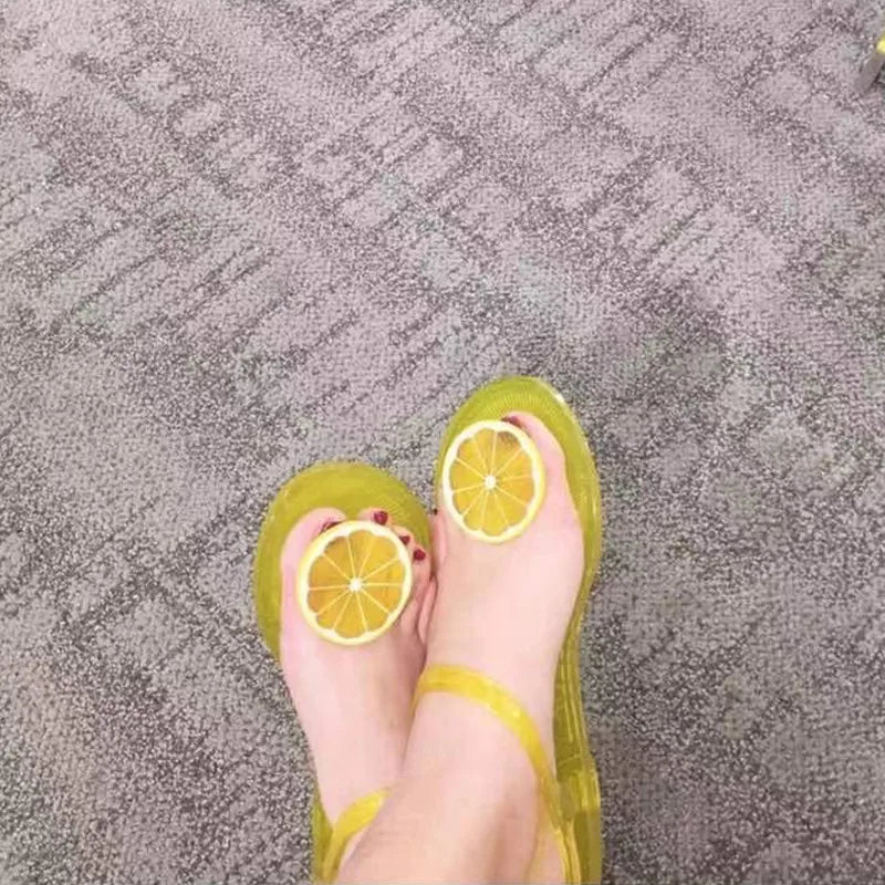 Brand Women Fashion Fruit Summer Sandals Ladies Soft Sole Lemon Jelly Slides Girl Hot Sale Flipflop  SM054