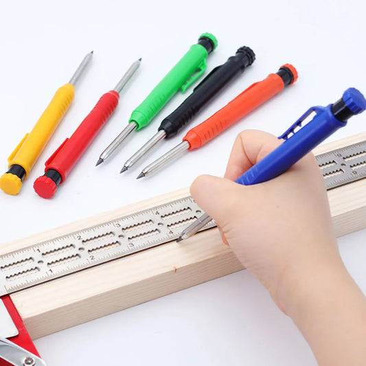Carpenter Pencil Set – 9pc 2.8mm Deep Hole Marking Pencils with Refills