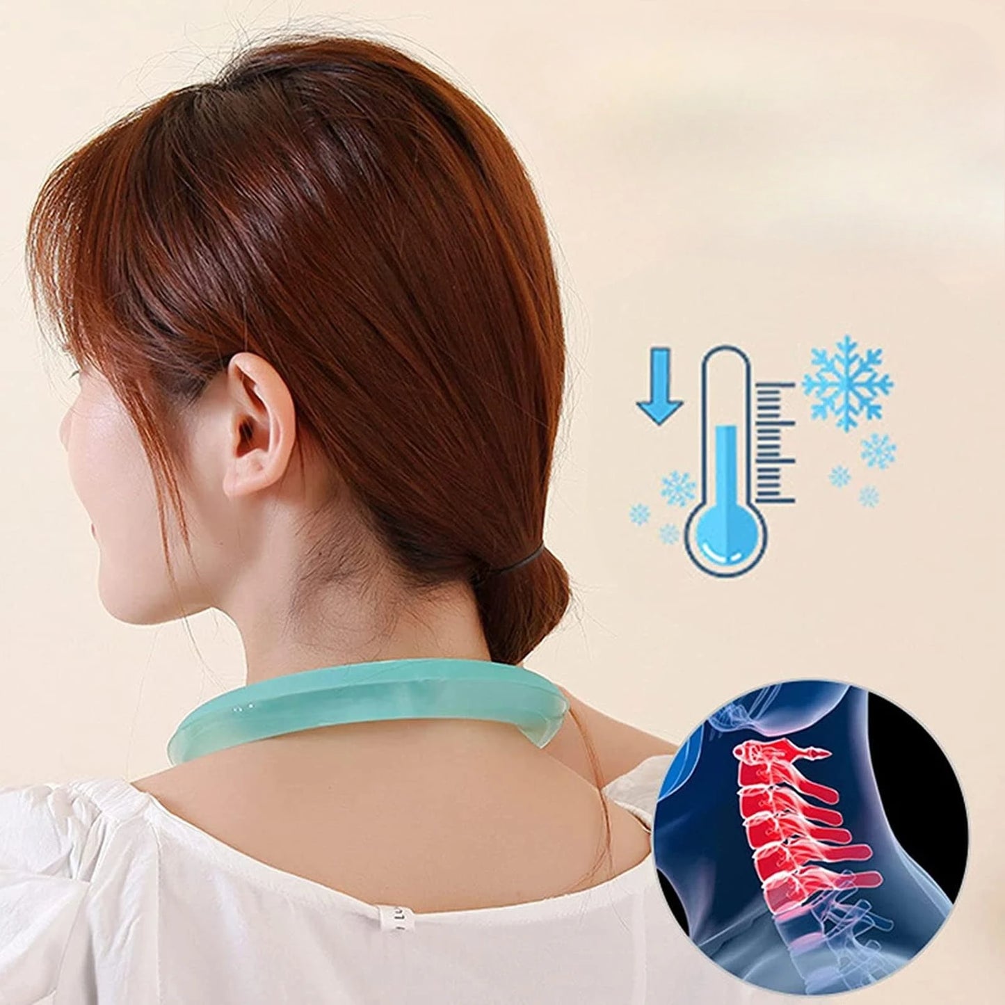 Summer Neck Cooling Ring Portable Reusable Neck Massager Cool Neck Ring Sunstroke Prevention Fitness Fishing Cycling Travel Ice