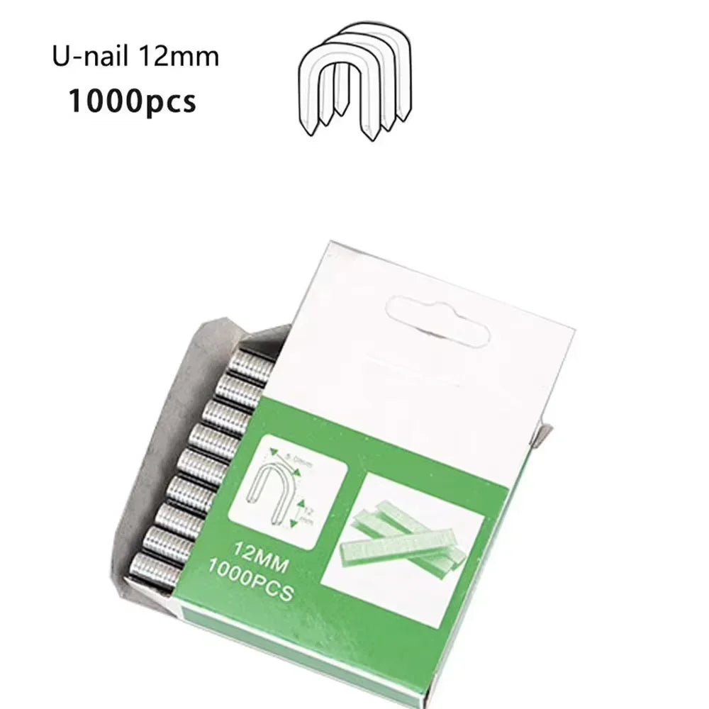 1000Pcs Nail Shaped Stapler For Wood Furniture Household Use Interior Decoration Wood Processing  U/ Door /T Shaped