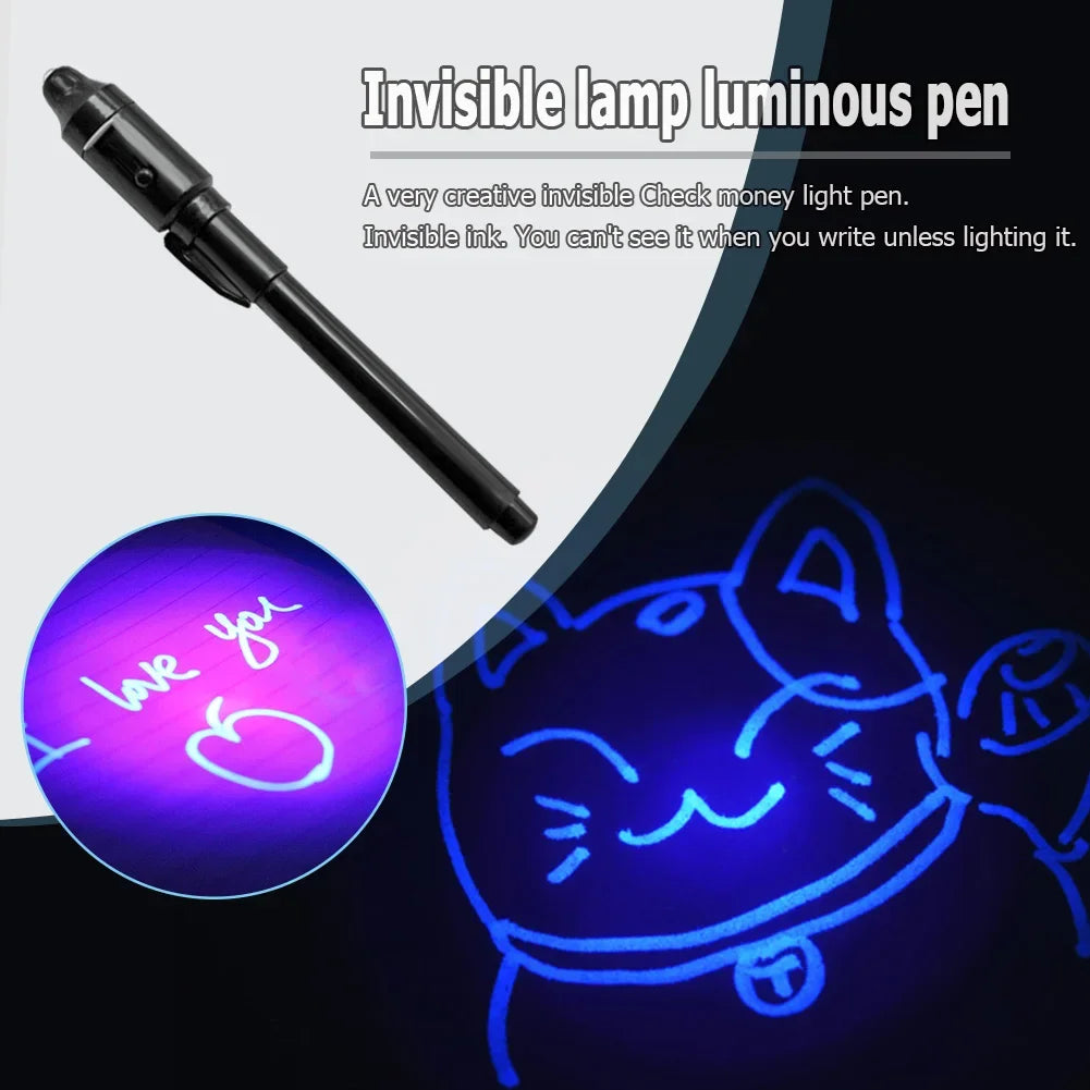 UV Light Pen Invisible Magic Pencil Secret Fluorescent Pen for  Kids Child Drawing Painting Highlighter Pen Stationery Supplies
