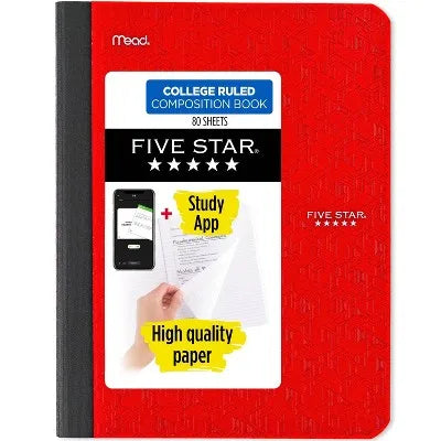 80Pg College Rule Composition Notebook 9.75 Inchx7.5 Inch: Soft Cover, Acid-Free, Sewn Binding, Adult Stationery