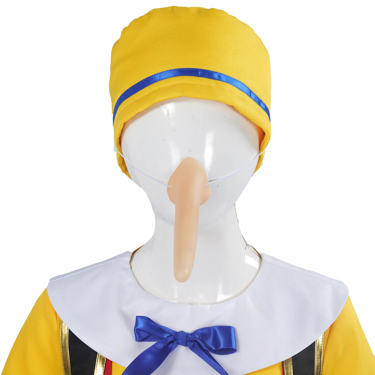 Anime Long Nose Puppet Pinocchio Costume with Long Nose for 3-12T Kids Adults Puppet Pinocchio Outfits Halloween Carnival Stage