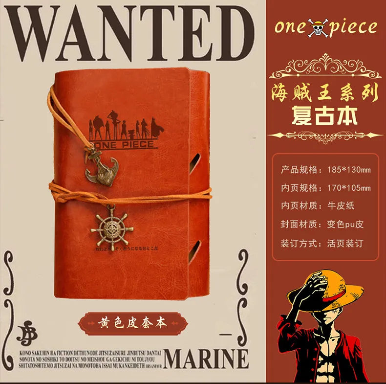 One Piece Luffy Blank page Notebook Cute Fashion Cartoon Personalized Creative Kawaii Simple Journal Birthday Gift for Friends